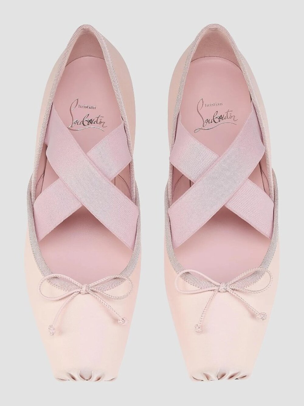 Christian Louboutin CASSIASTICINA Satin Square Toe Ballerina Ballet Flats